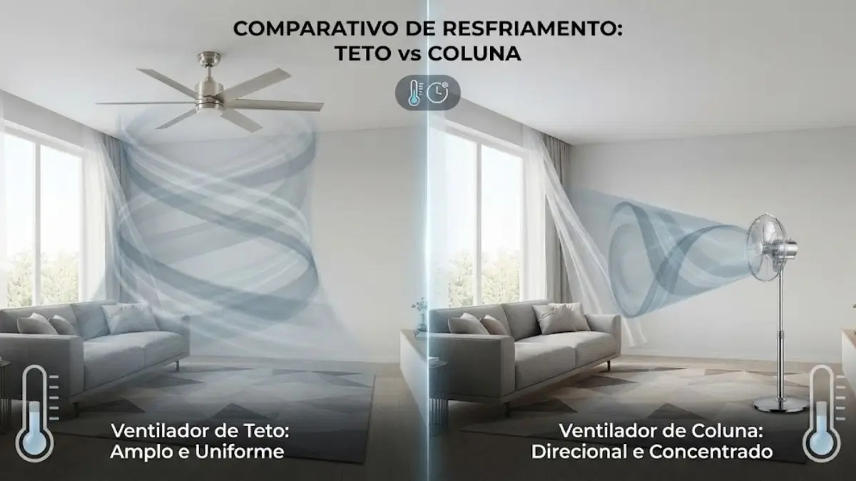 Ventilador de teto ou de coluna: Qual refresca mais o ambiente?